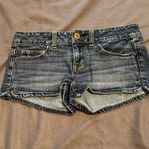 American eagle low rise dark denim shorts